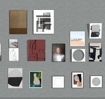 现代软装集合挂画集合摆件集合墙饰